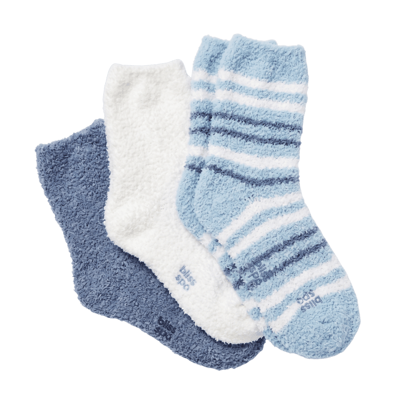 3PK Cozy Plush Striped Crews