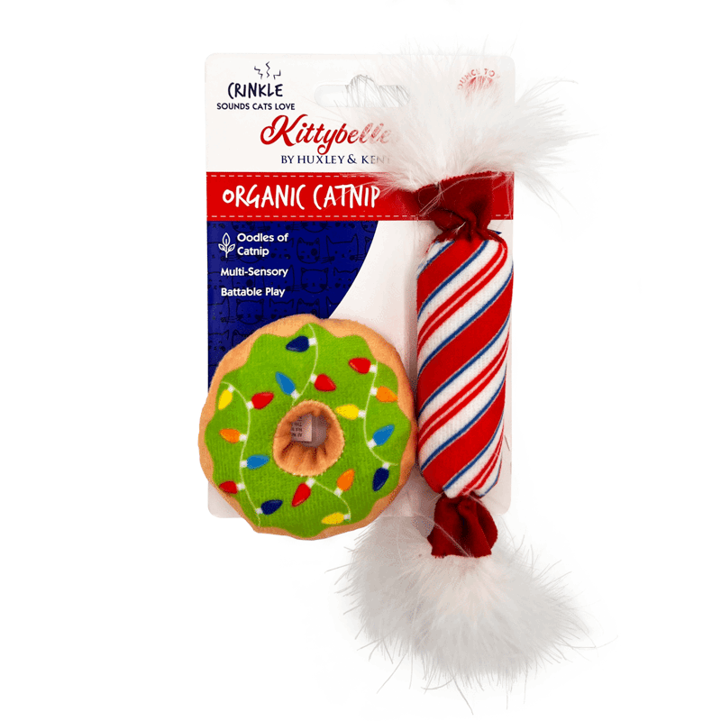 Lit Donut & Peppermint Candy 2PK Cat Toy