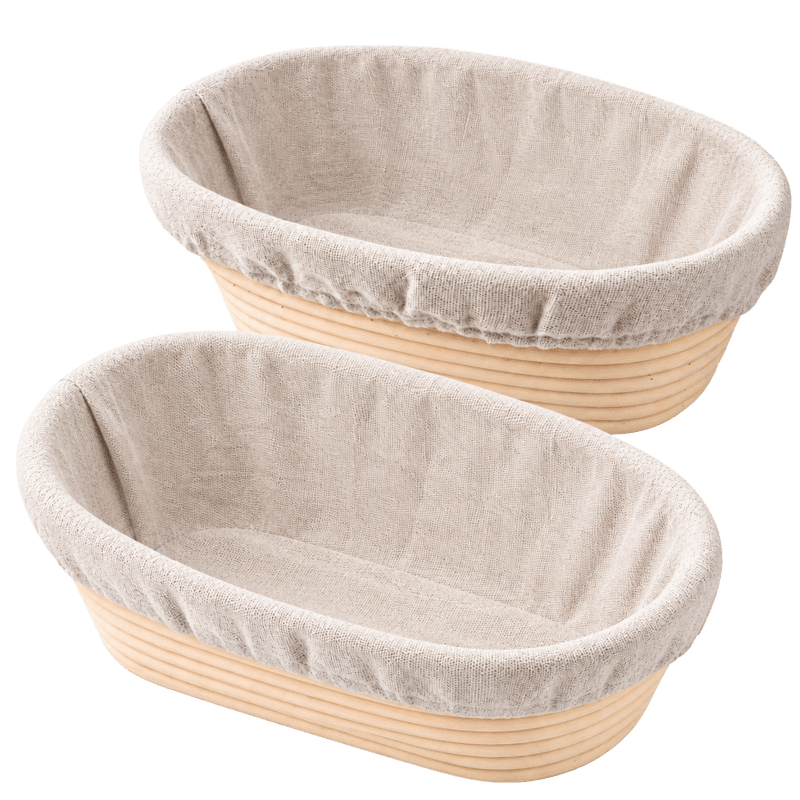 10" Oval Bread Proofing Bannetons with Liners (2 Pack)