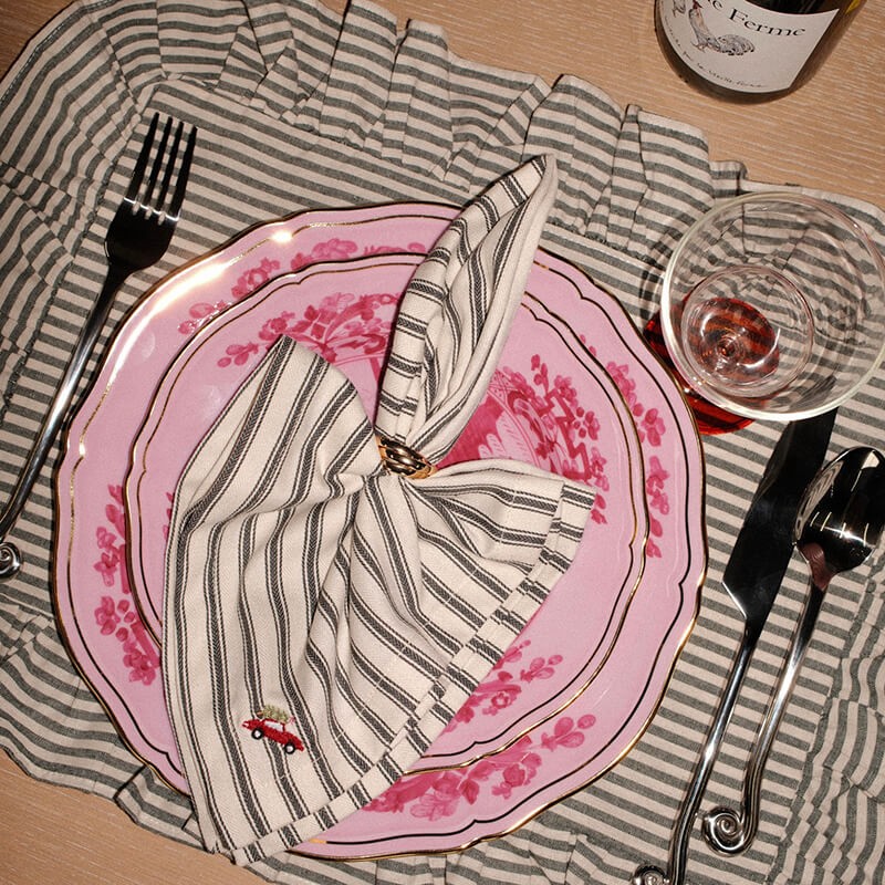 Holiday Stripe Dinner Napkins Set of 4