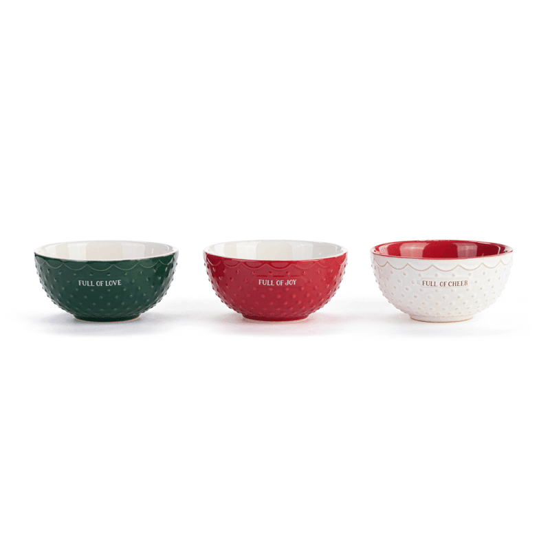 Ceramic Christmas Baking Bowls Set of 3