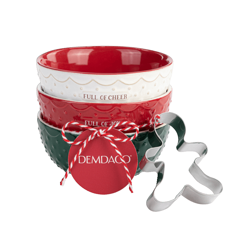 Ceramic Christmas Baking Bowls Set of 3