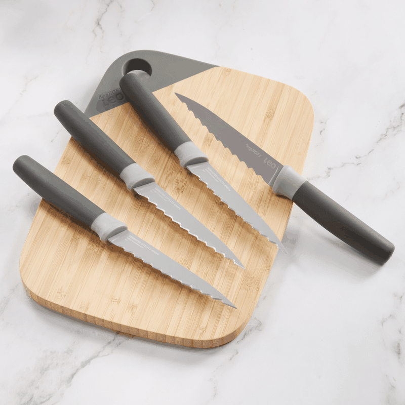 4 Piece Leo Stainless Steel Steak Knives Set