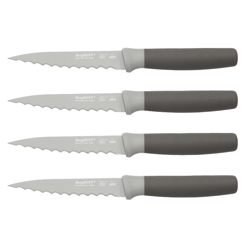 4 Piece Leo Stainless Steel Steak Knives Set