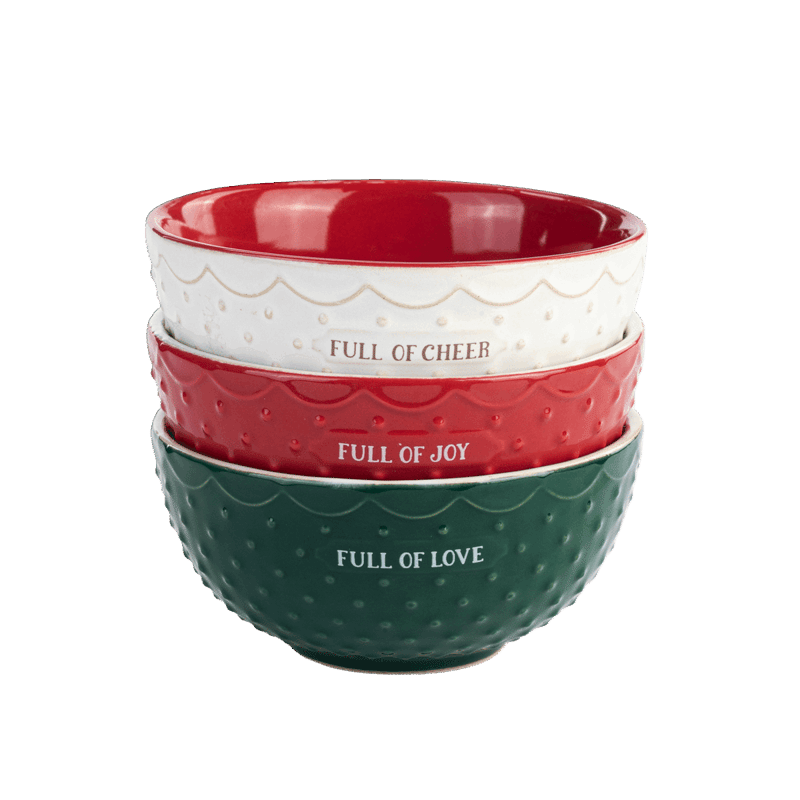 Ceramic Christmas Baking Bowls Set of 3