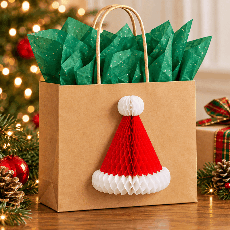Christmas Honeycomb 3D Gift Trim (10 Pack)