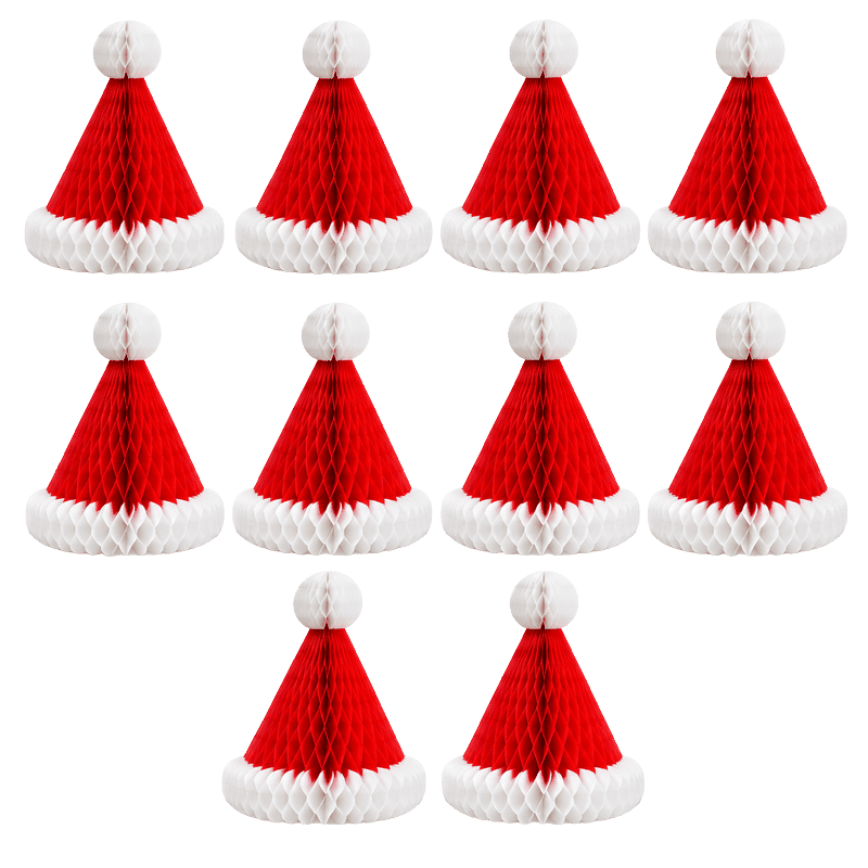 Christmas Honeycomb 3D Gift Trim (10 Pack)