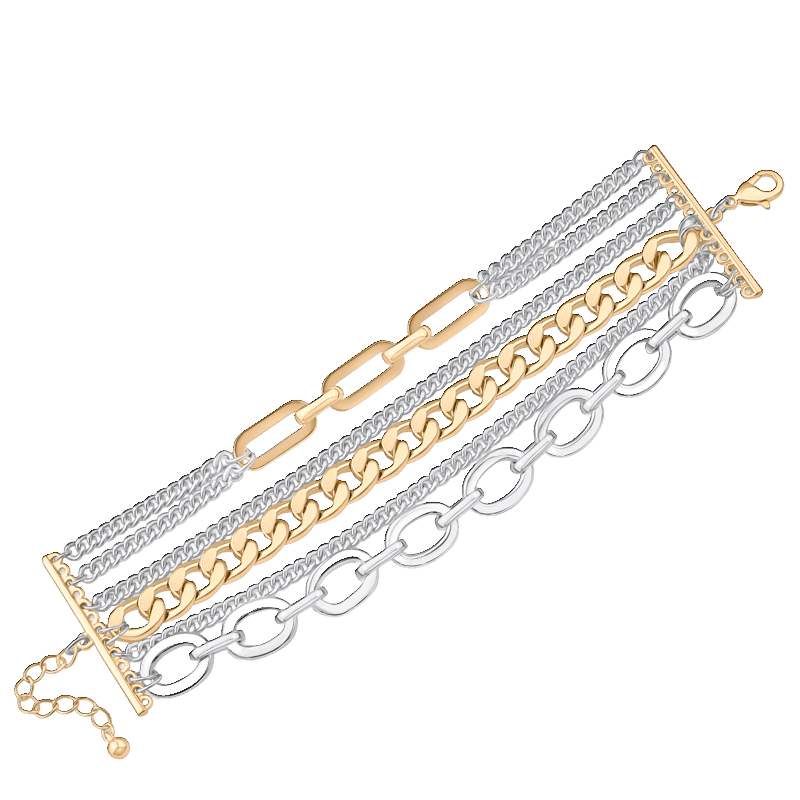 Assorted Multi Link Bracelet W/ Lobster Clasp