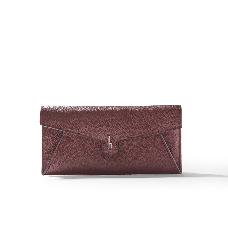 KIM WALLET PEBBLE BORDEAUX