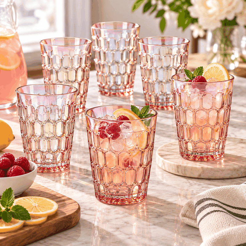 Glasses (Set of 8) Rex Pink