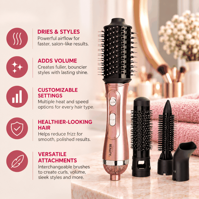 Air Styler | 4-In-1 Hot Air Styler Brush Rose Gold