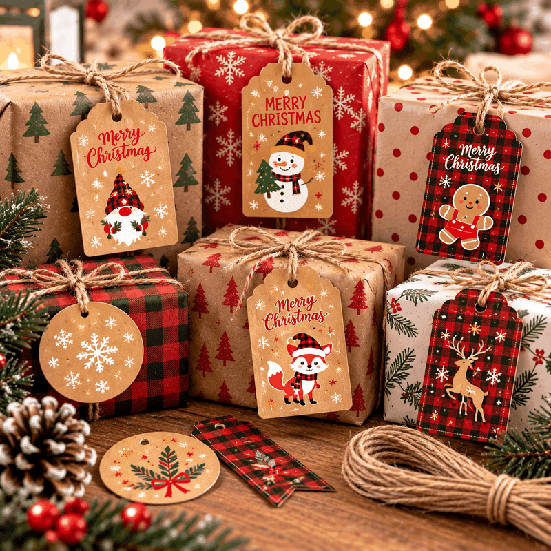 Holiday Kraft Paper Tags (50 Pack)
