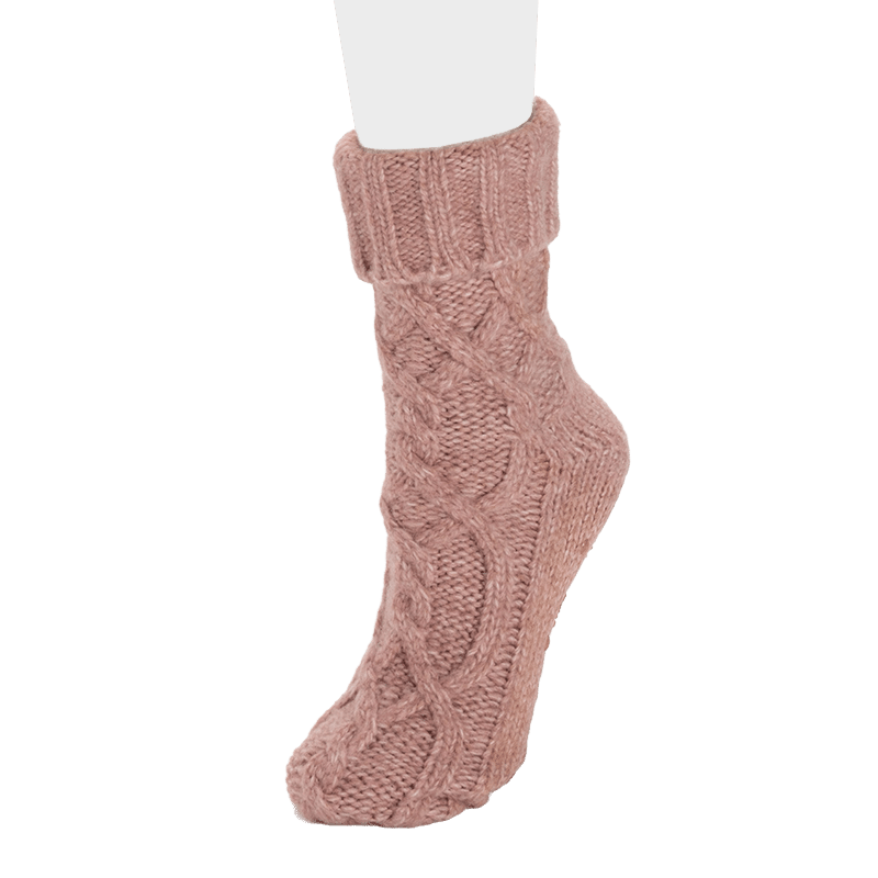 Cabled Sweater Sock w/ Turnback Cuff