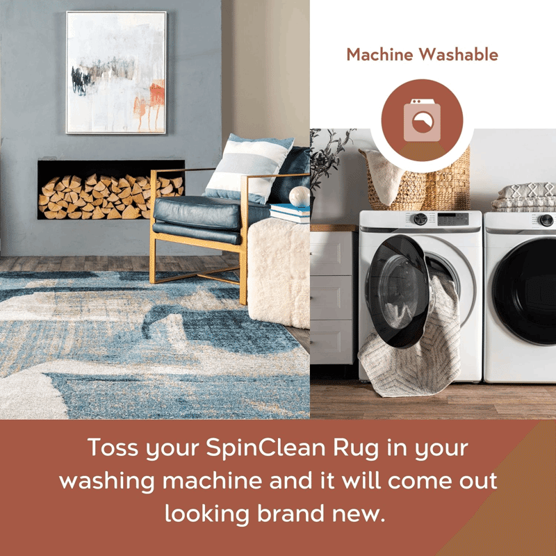 Sherri SpinClean Abstract Machine Washable Area Rug