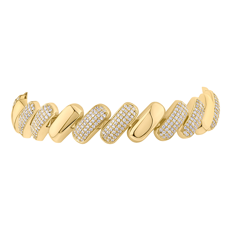 5 Cttw Pave Cz Alt Link/Cz Bracelet