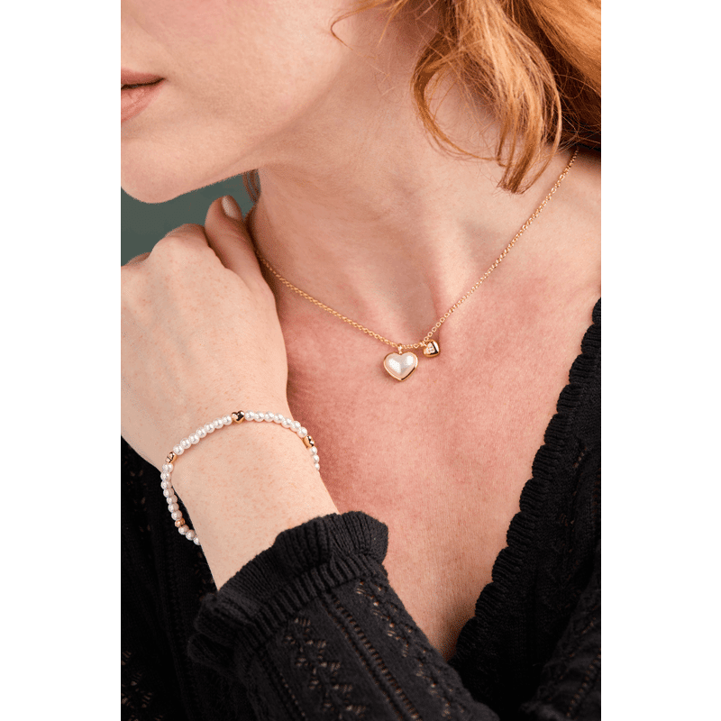 Pearl and Heart Stretch Bracelet