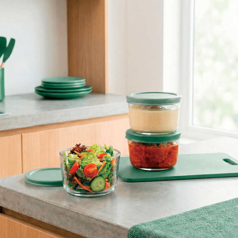 16oz Glass Containers w/ PP Lids