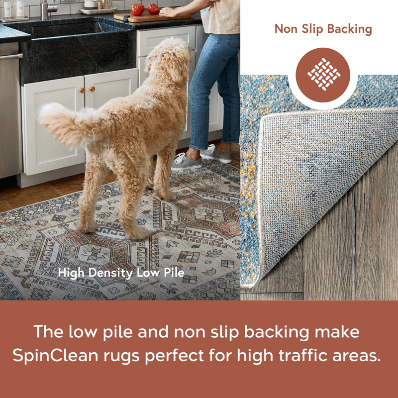 Sherri SpinClean Abstract Machine Washable Area Rug