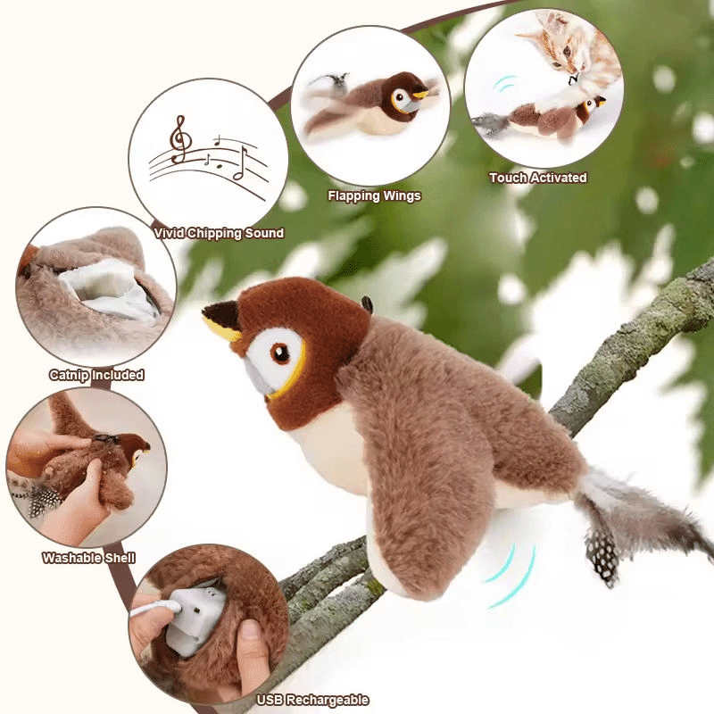 Electronic Flapping Bird Cat Toy