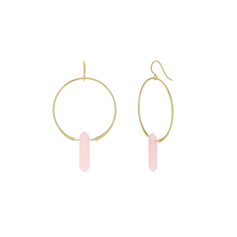 Hoops - Rose Quartz