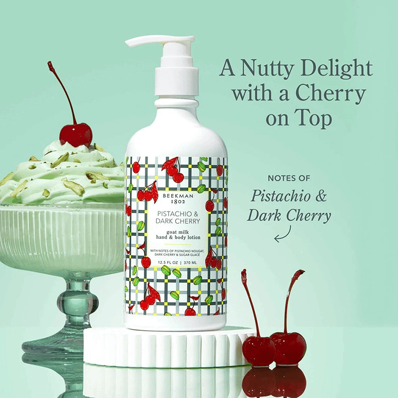Pistachio & Dark Cherry Goat Milk Lotion