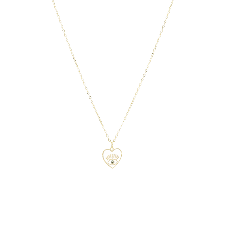 Evil Eye Heart Pendant Necklace