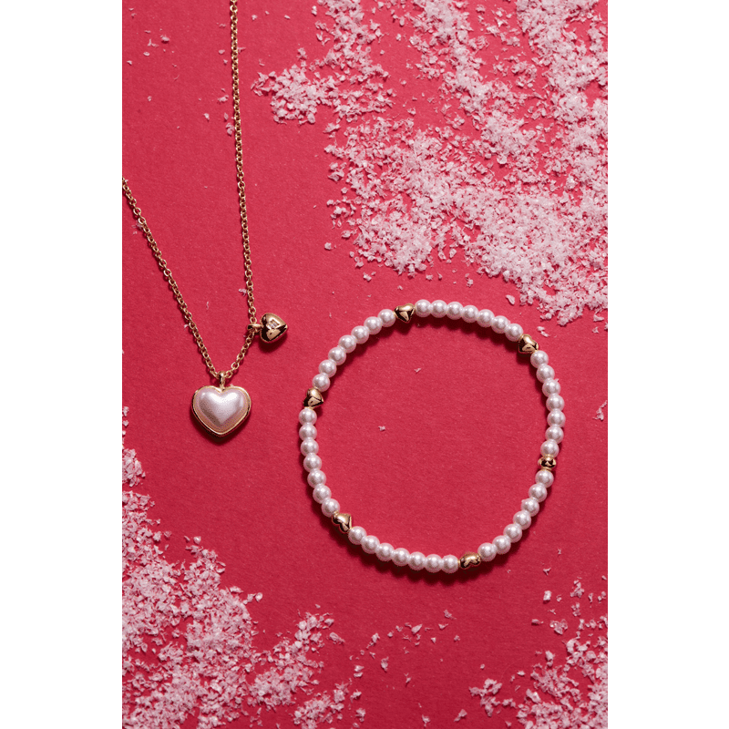 Pearl and Heart Stretch Bracelet