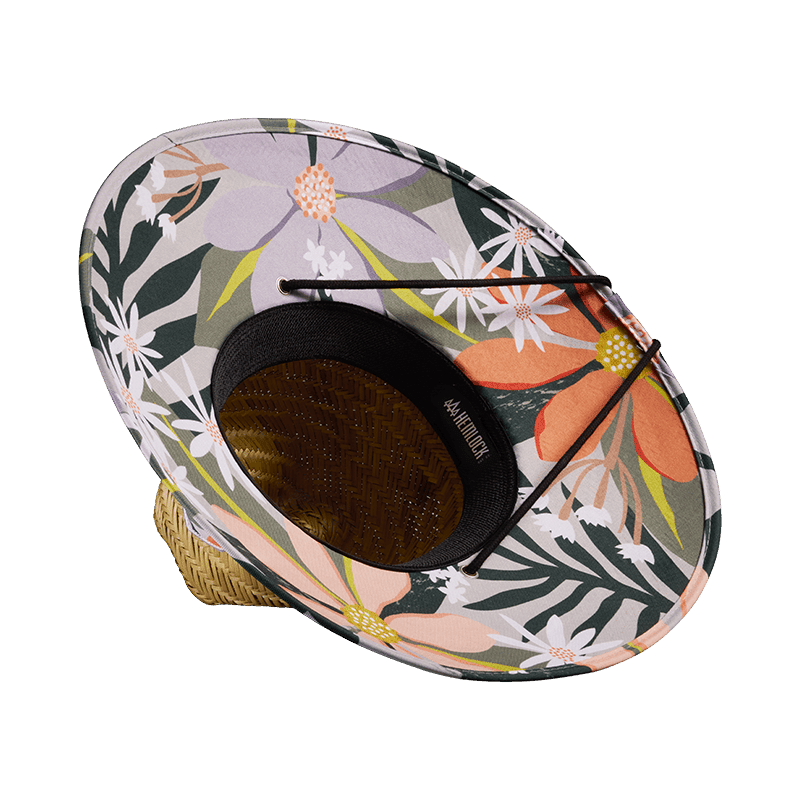 Straw Lifeguard Hat with Printed Brim