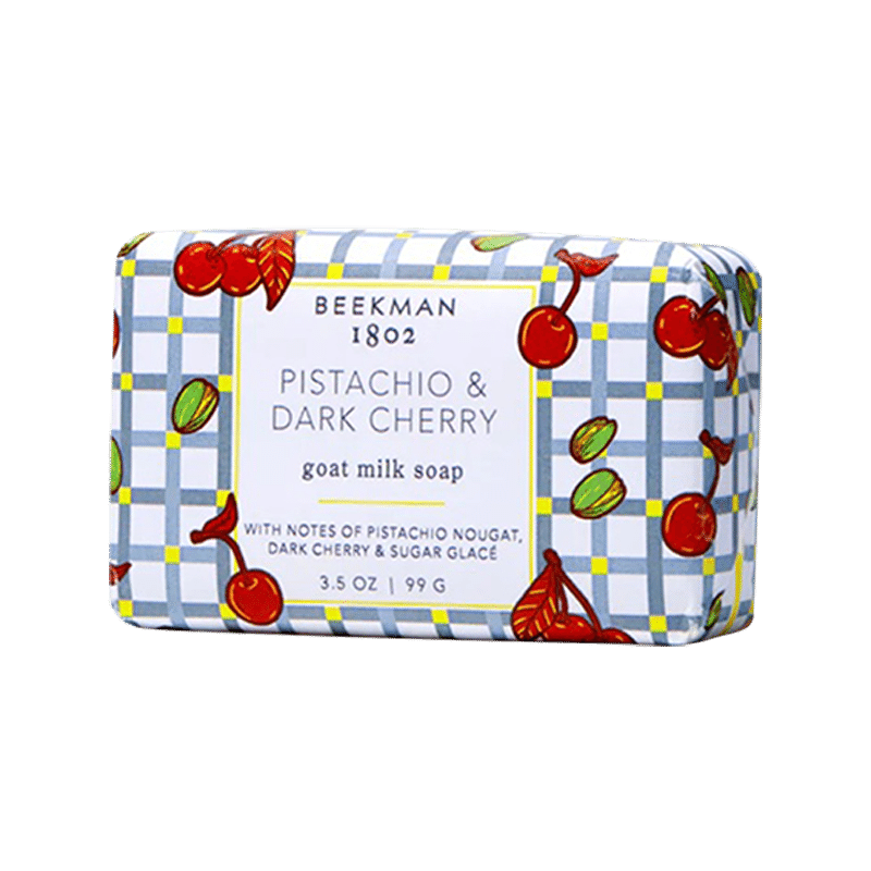 Pistachio & Dark Cherry Palm-sized Goat Milk Soap