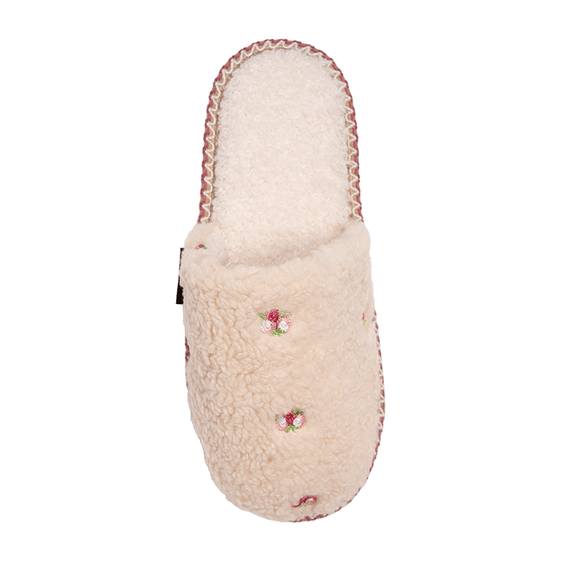 Women's Novelty Sherpa Slipper with Flowers