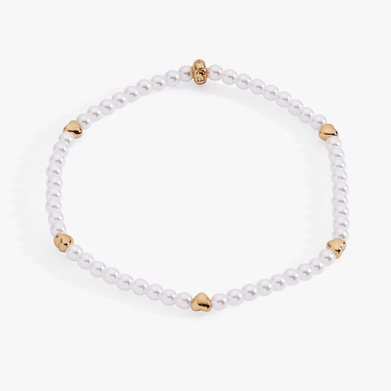 Pearl and Heart Stretch Bracelet