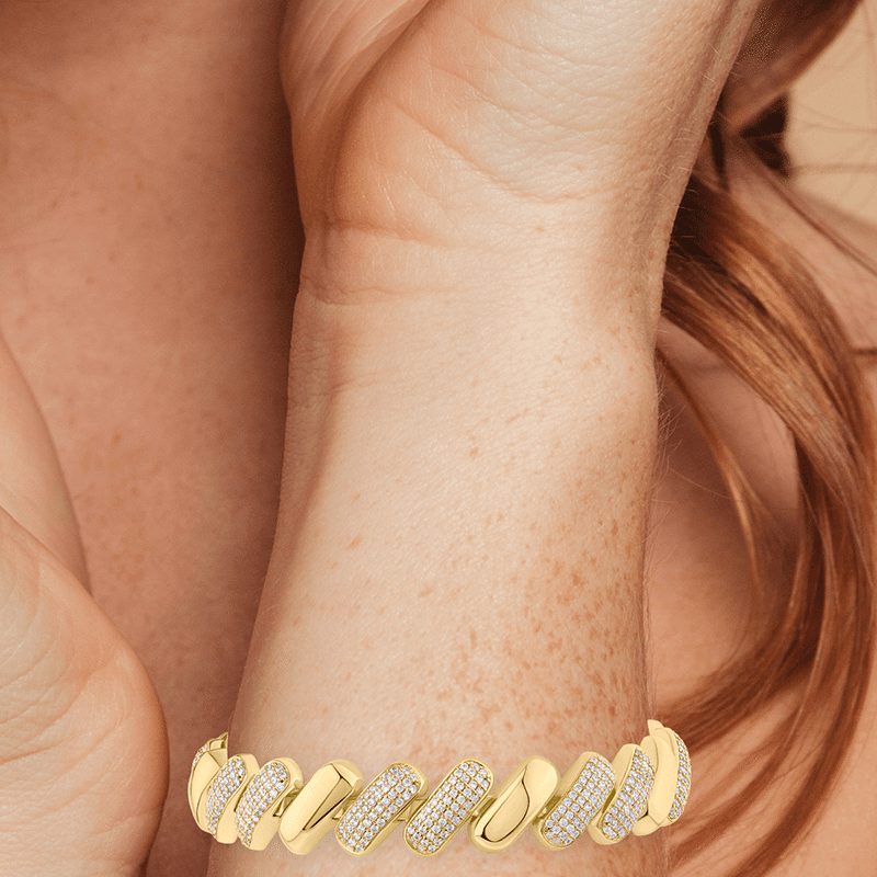 5 Cttw Pave Cz Alt Link/Cz Bracelet