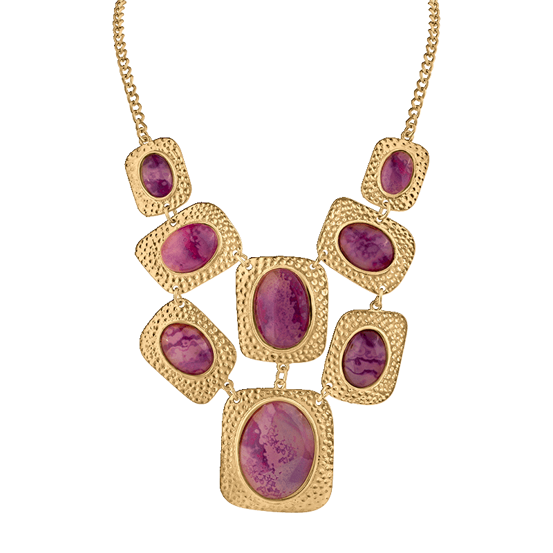 Boho Oval Stone Statement Necklace