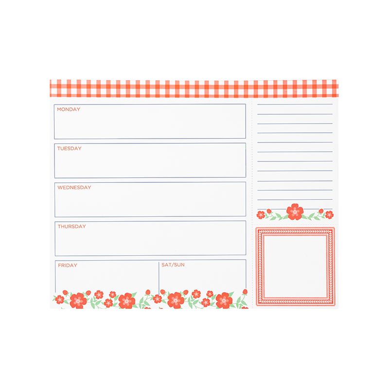Weekly Meal Planner, Floral Cloud Dancer
