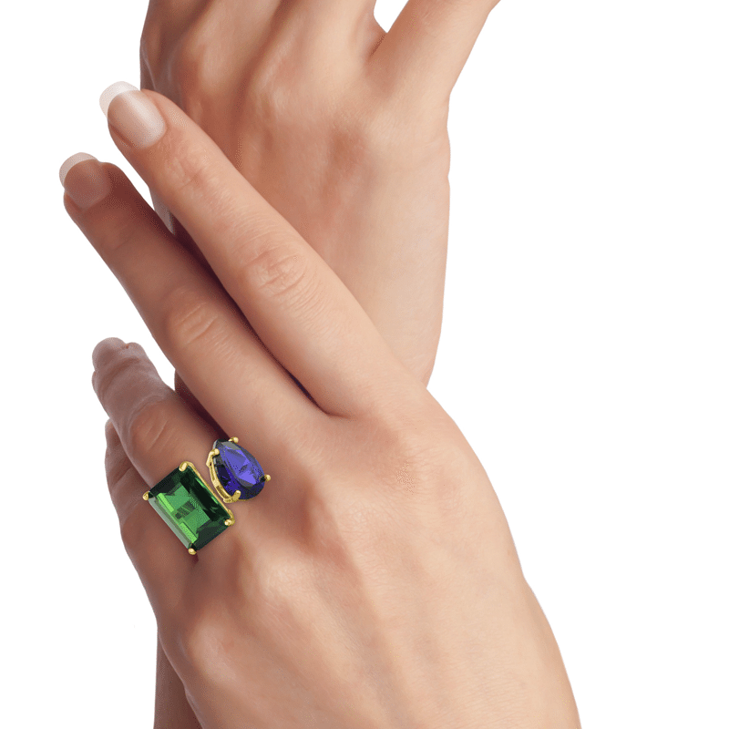 13 Cttw Multi Shape Stone Open Ring
