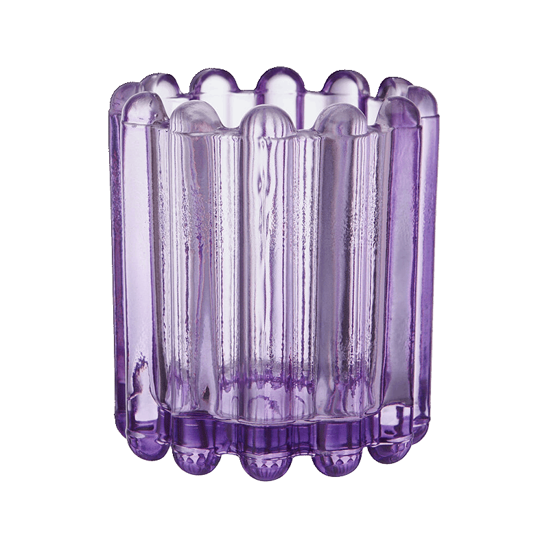 Clear Bubble Glass Candle Holder