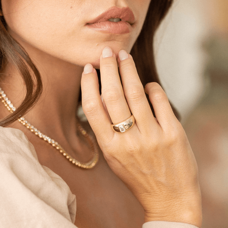 Carter Baguette Dome Ring