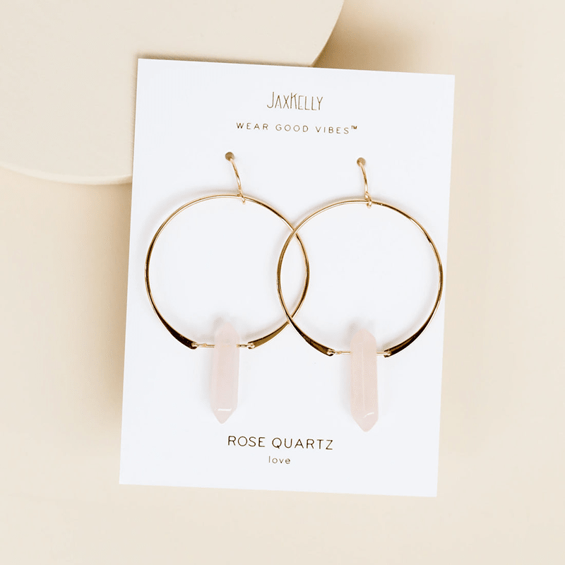 Hoops - Rose Quartz