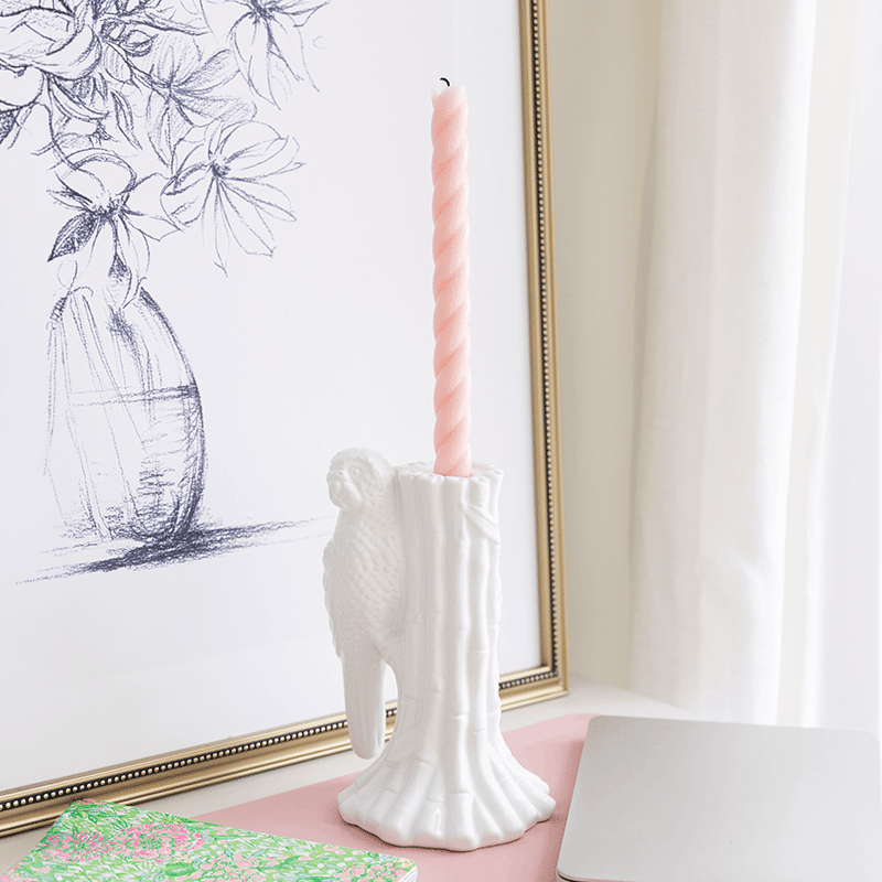 Tapered Candle Holder, Resort White