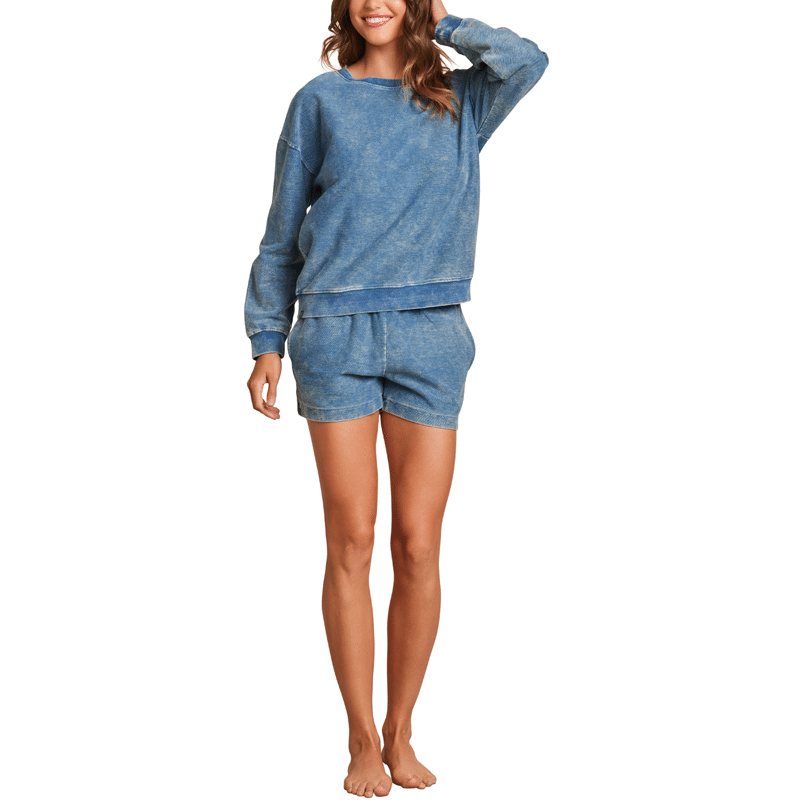 Womens Indigo Knit Pullover