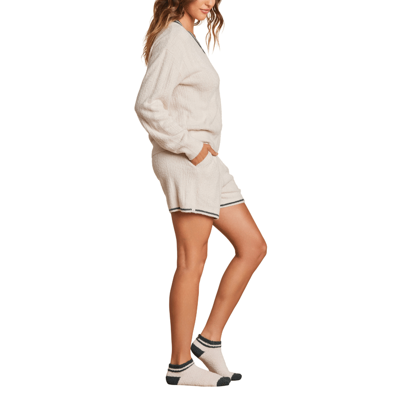 V Neck Pointelle Pullover