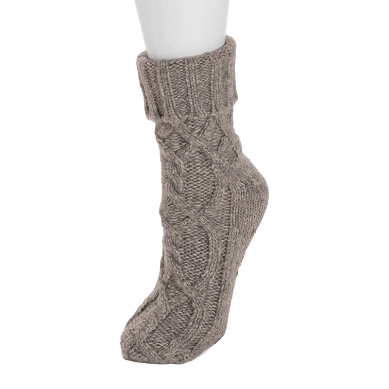 Women's Cabled Sweater Sock with Turnback Cuff 