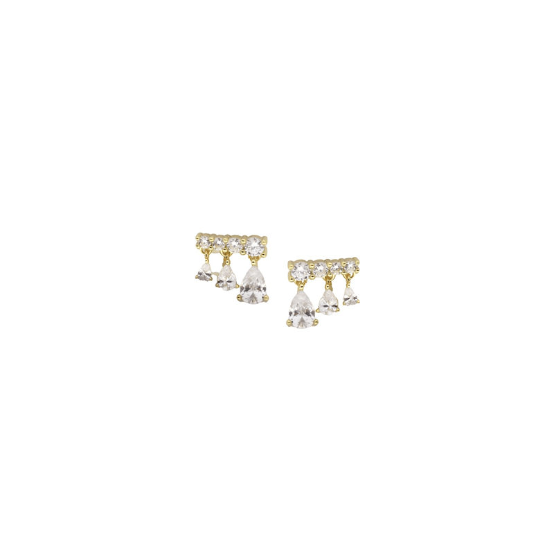 Sterling CZ Bar Post Earring