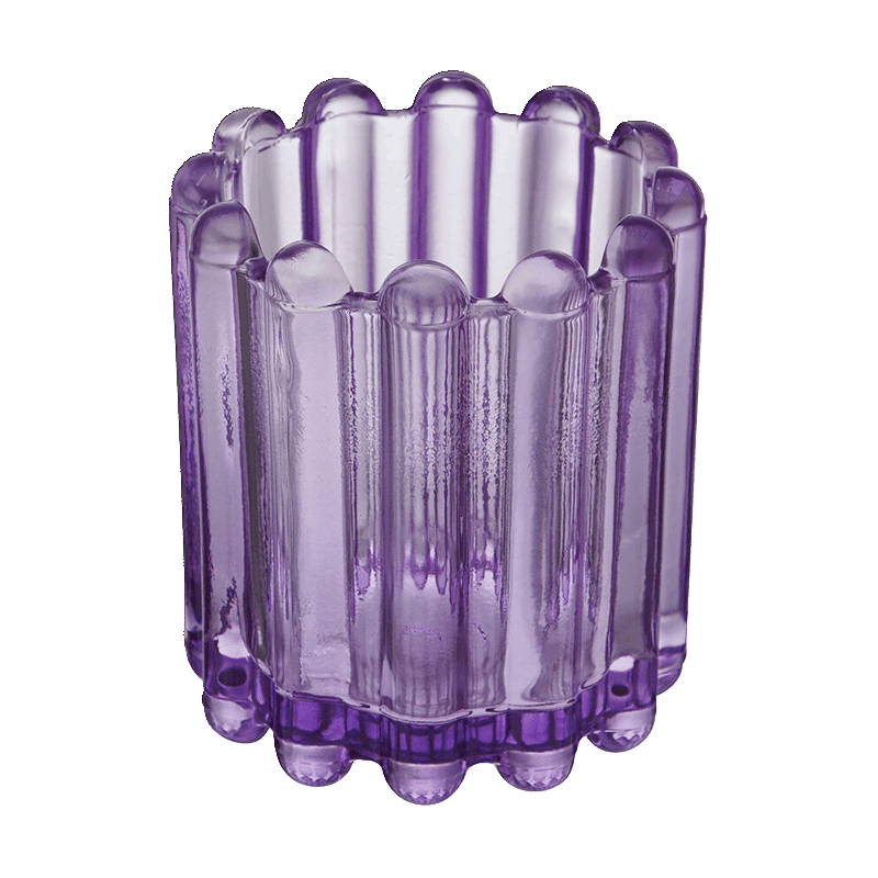 Clear Bubble Glass Candle Holder