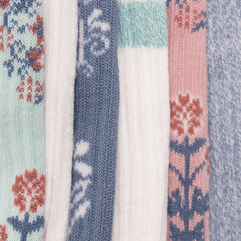 Women's 6 Pack Tall Cotton Compression Knee-High Socks 