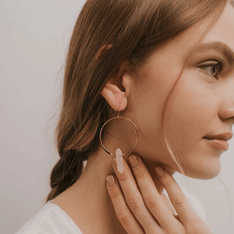 Hoops - Rose Quartz
