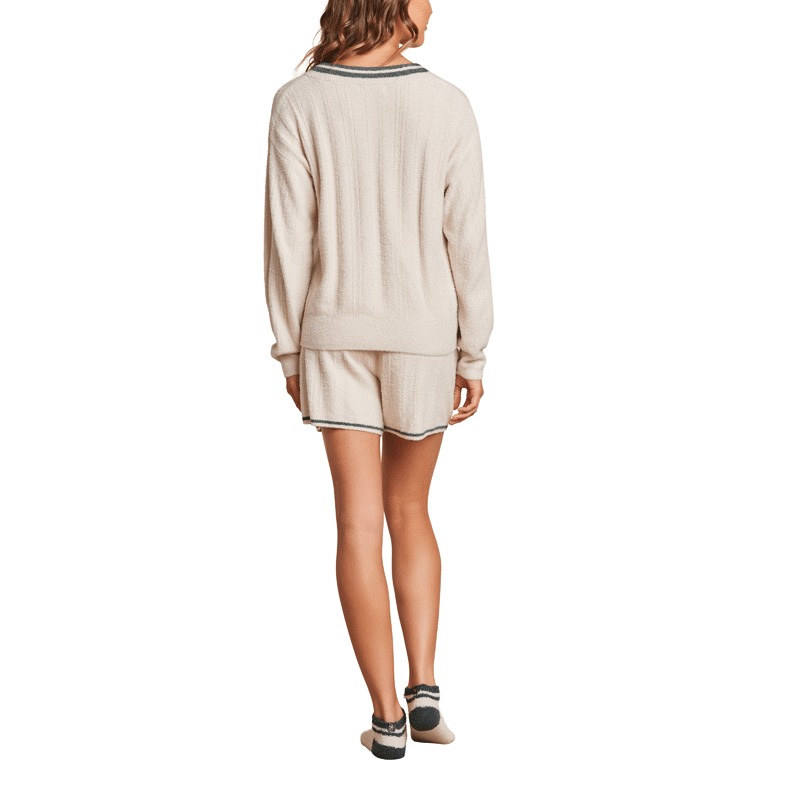 V Neck Pointelle Pullover