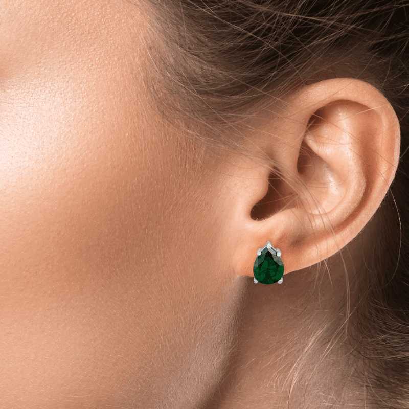 4 Cttw Pear Cz Stud