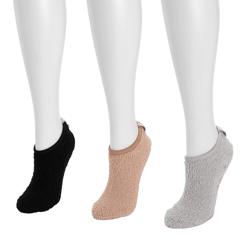 Women's 3PK Low Cut Cozy Socks-Grippers