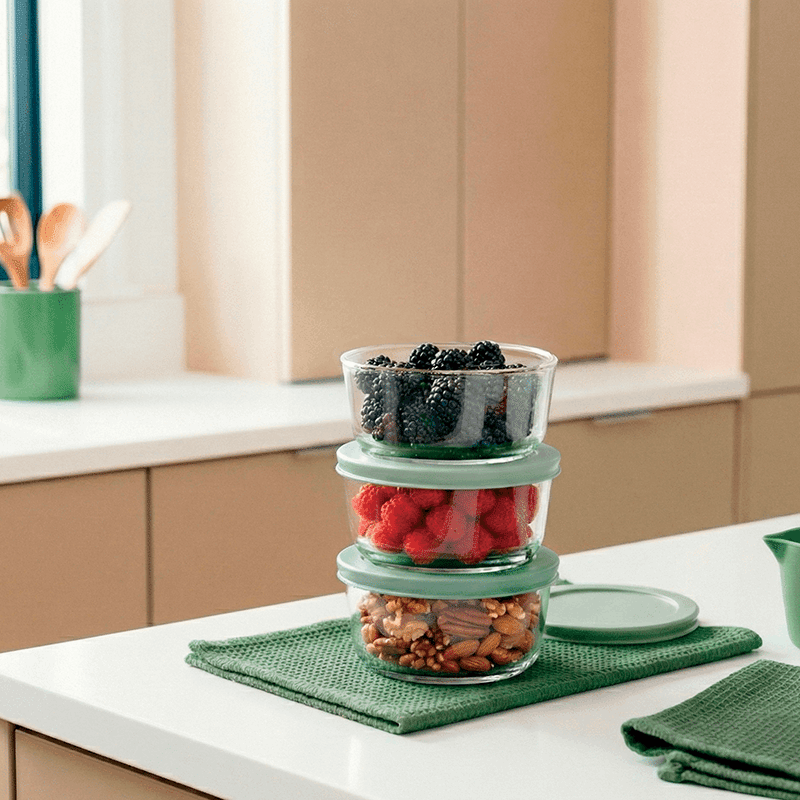 16oz Glass Containers w/ PP Lids